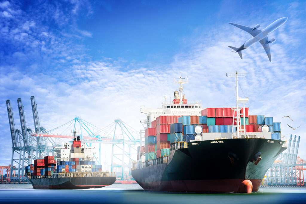 international shipping container boat